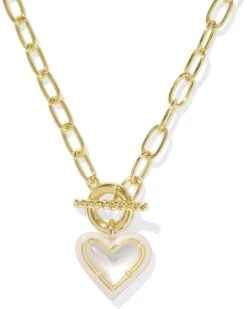 Kendra Scott Ari Heart Enamel Frame Link And Chain Necklace | Necklaces
